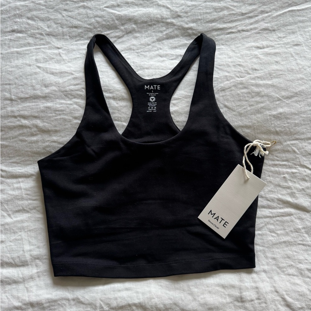 Mate the Label Black Racerback Crop Top
